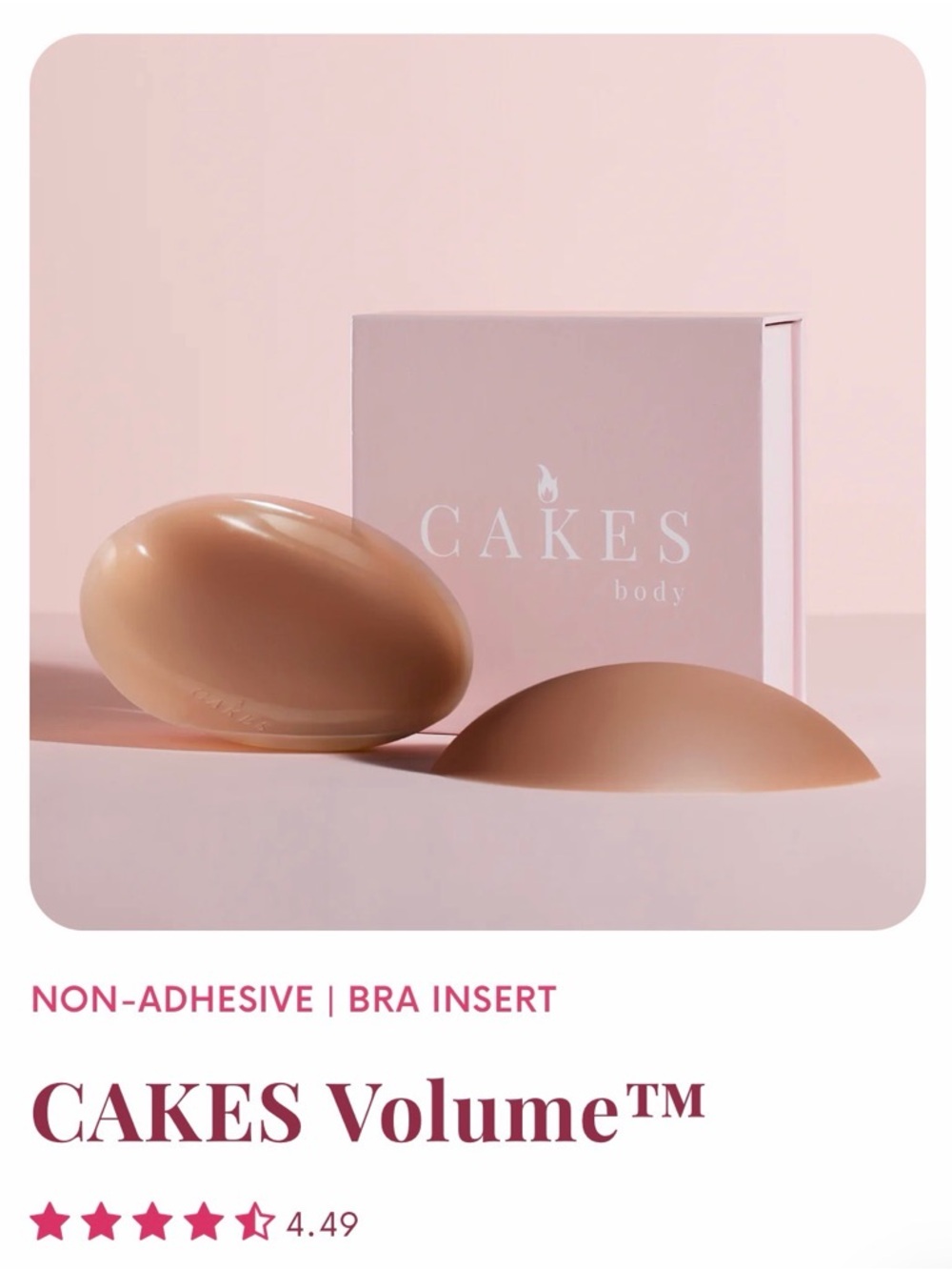 CAKES Volume™ Non-Adhesive Bra Inserts - Nude